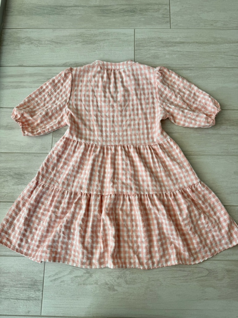 🌸 Pink Gingham Tiered Mini Dress — Cottagecore Dream! Size M, Cotton - Picture 3 of 10